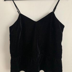 J.Crew Velvet Peplum Tank Top